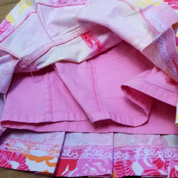 Lilly Pulitzer pink/yellow pleated bow dress 2 - Picture 6 of 10